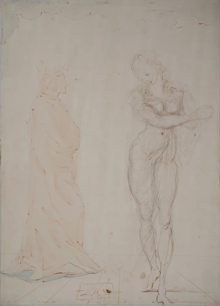 Aucune Technique Dali - Divine Comédie : Dante et Béatrice