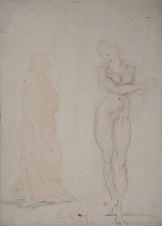 Aucune Technique Dali - Divine Comédie : Dante et Béatrice