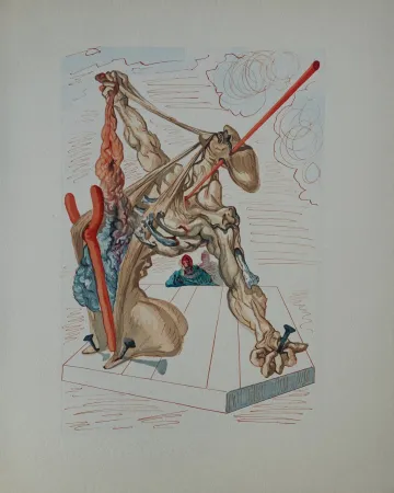 Gravure Sur Bois Dali - Divine Comédie, Enfer 29, Les falsificateurs