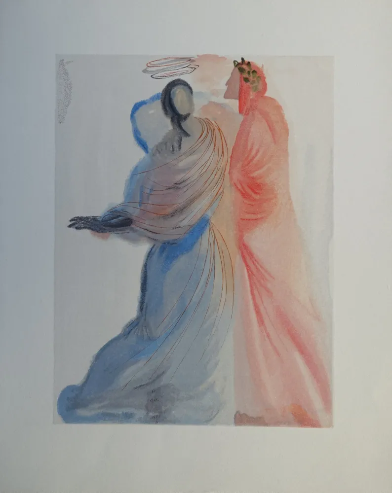 Gravure Sur Bois Dali - Divine Comédie, Paradis 18, La splendeur de Béatrice