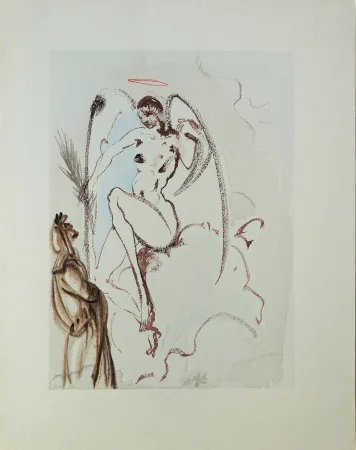 Gravure Sur Bois Dali - Divine Comédie, Paradis 31, L'Archange Gabriel