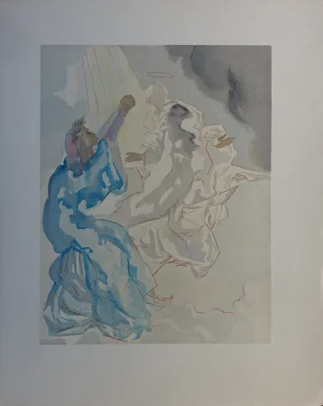 Gravure Sur Bois Dali - Divine Comédie, Paradis 5, Nouvel aspect de Béatrice