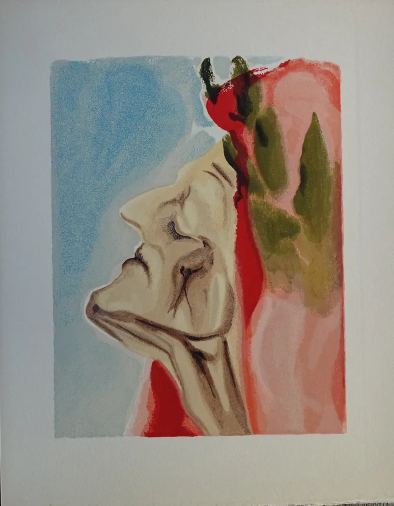 Gravure Sur Bois Dali - Divine Comédie, Paradis 7, Le doute de Dante