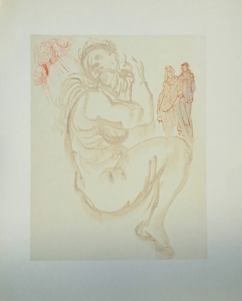 Gravure Sur Bois Dali - Divine Comédie, Purgatoire 19, Le songe de Dante