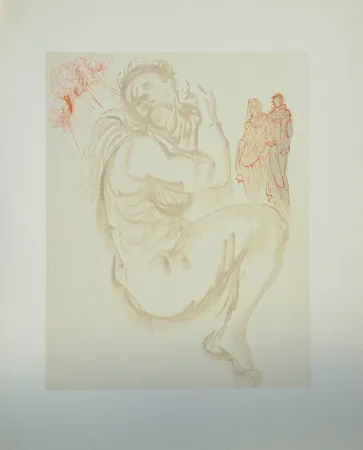 Gravure Sur Bois Dali - Divine Comédie, Purgatoire 19, Le songe de Dante