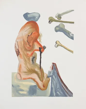 Gravure Sur Bois Dali - Divine Comedy Hell Canto 20 Decomposition 