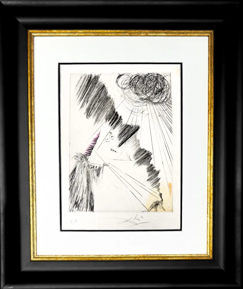 Gravure Dali - Femme au clown (Woman with Clown)