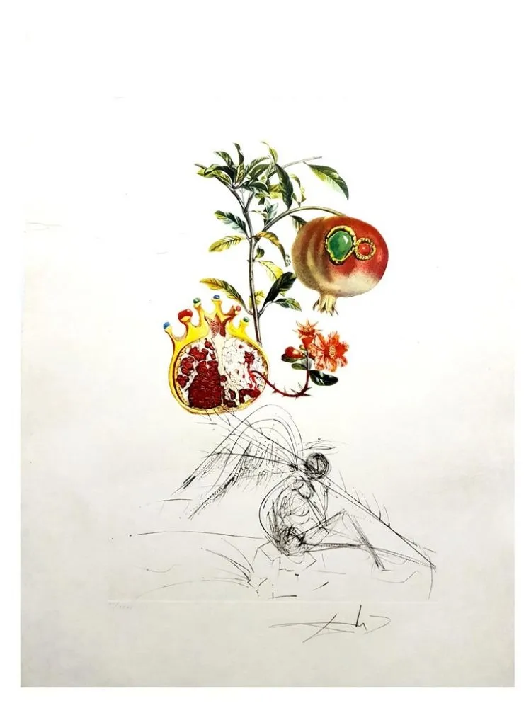 Gravure Dali - Flordali - Grenade et l'Ange