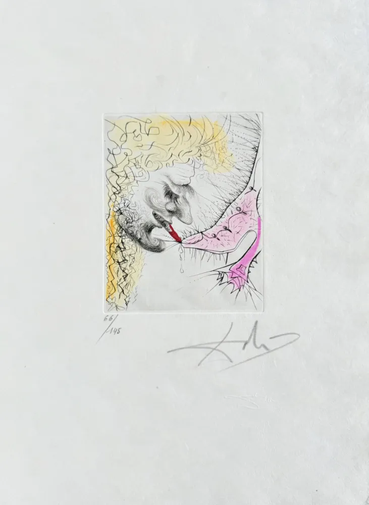 Gravure Dali - Homme baisant la chaussure
