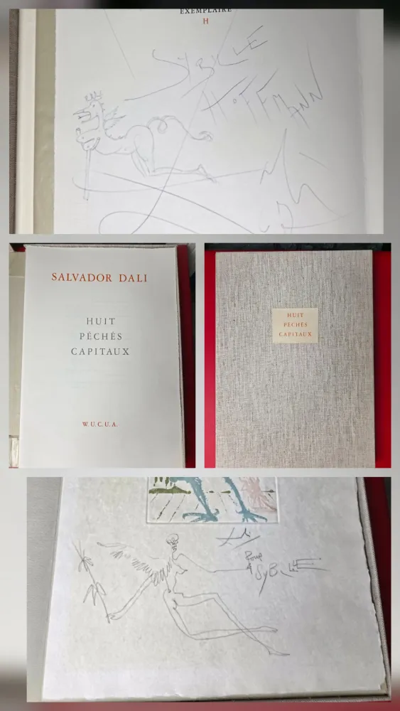 Multiple Dali - Huit Péchés Capitaux Unique wity Two Original  Drawings 