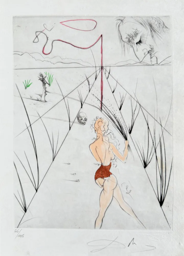 Gravure Dali - La Femme au fouet