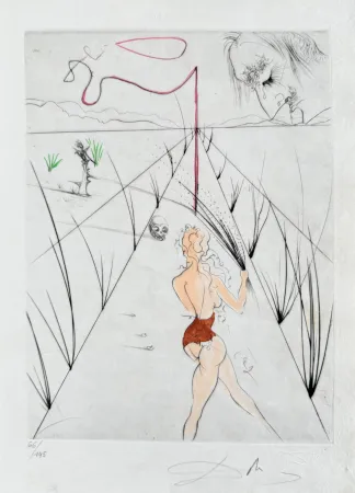 Gravure Dali - La Femme au fouet