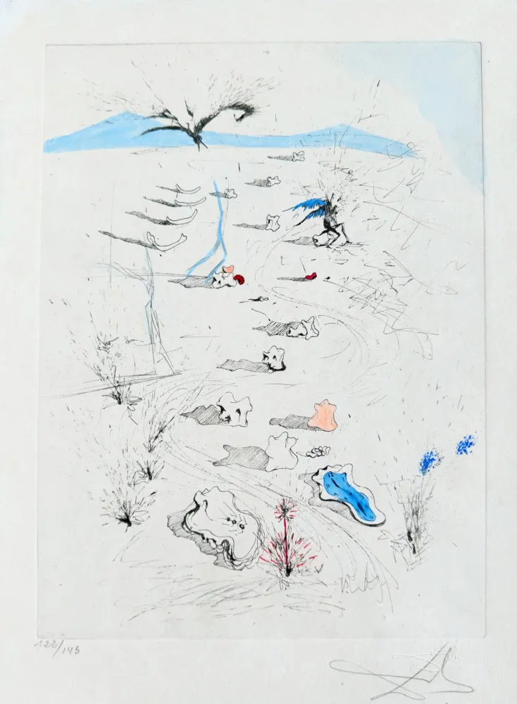 Eau-Forte Dali - La Plage de Sète (The Beach at Sète)