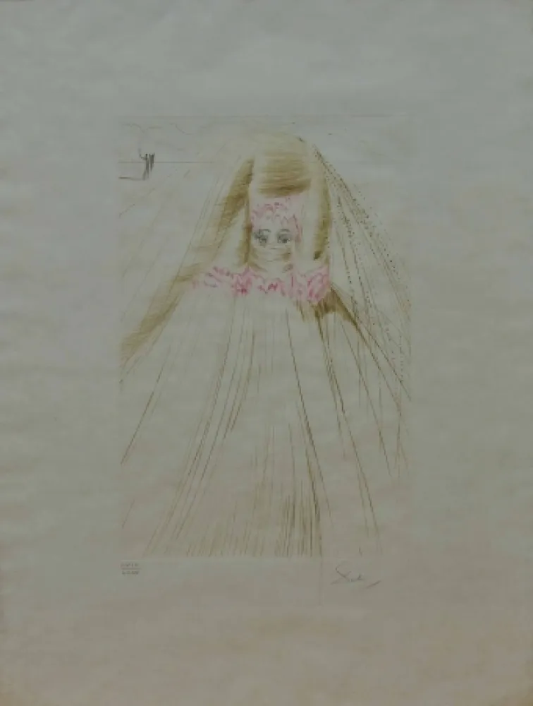 Eau-Forte Dali - La regina con la tunica di seta