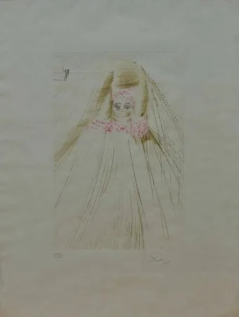 Eau-Forte Dali - La regina con la tunica di seta