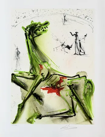 Lithographie Dali - La victime de la Fête, Victim of the bullfight