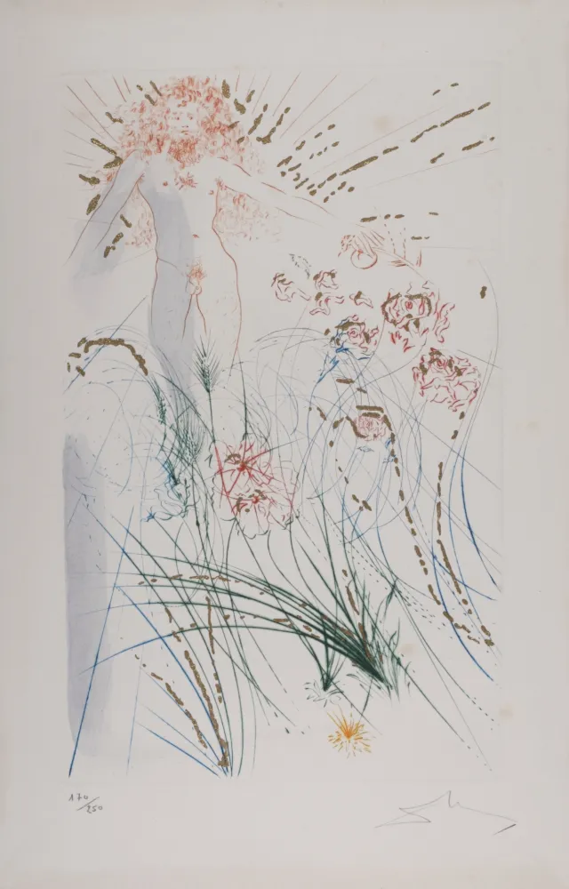 Gravure Dali - Le bien-aimé se nourrit parmi les lys, 1971