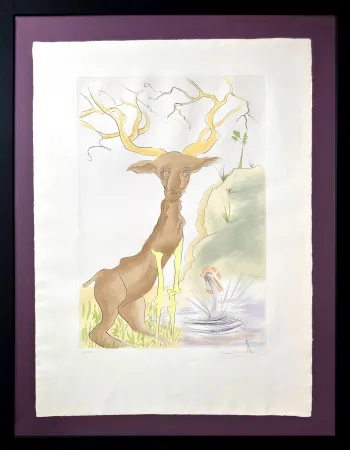 Eau-Forte Dali - Le Cerf se voyant dans l'eau (The Stag Reflected in the Water)