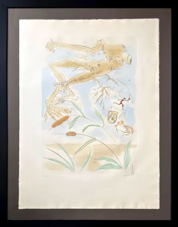 Eau-Forte Dali - Le Chêne et le Roseau (The Oak and the Reed)