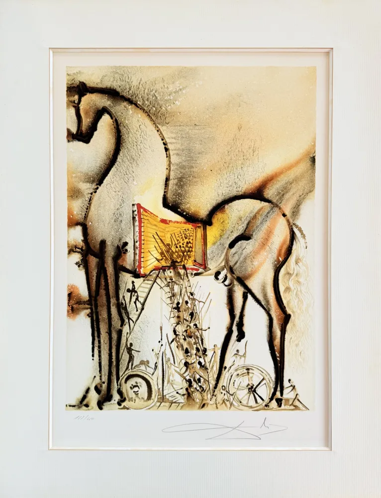 Lithographie Dali - Le cheval de Troie