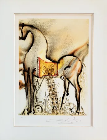 Lithographie Dali - Le cheval de Troie