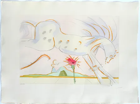 Eau-Forte Dali - Le Cheval et le Loup (The Horse and the Wolf)
