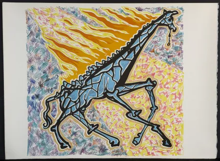 Lithographie Dali - Le Jungle Humaine Le Girafe en Feu