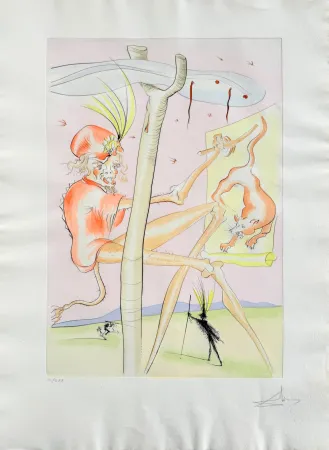 Eau-Forte Dali - Le Singe et le Léopard (The Monkey and the Leopard)
