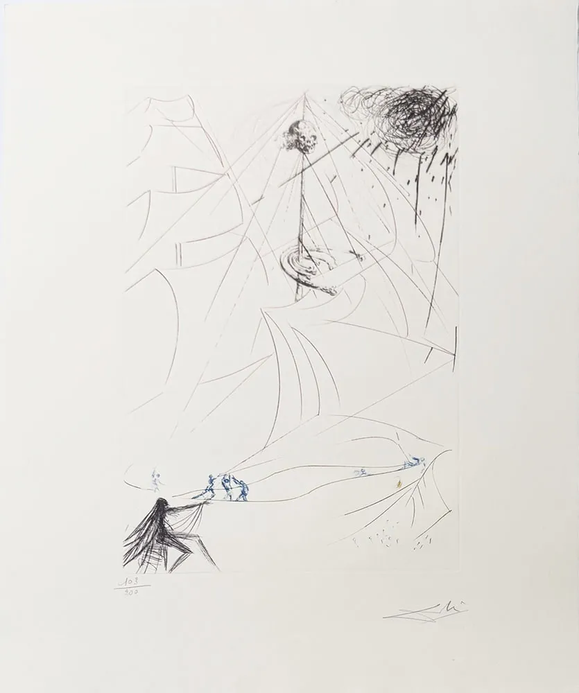Gravure Dali - Le vaisseau fantôme - Hommage à Richard Wagner