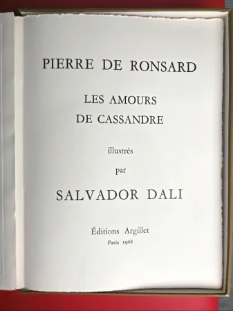 Livre Illustré Dali - Les Amours de Cassandre 1968- Mint Condition 