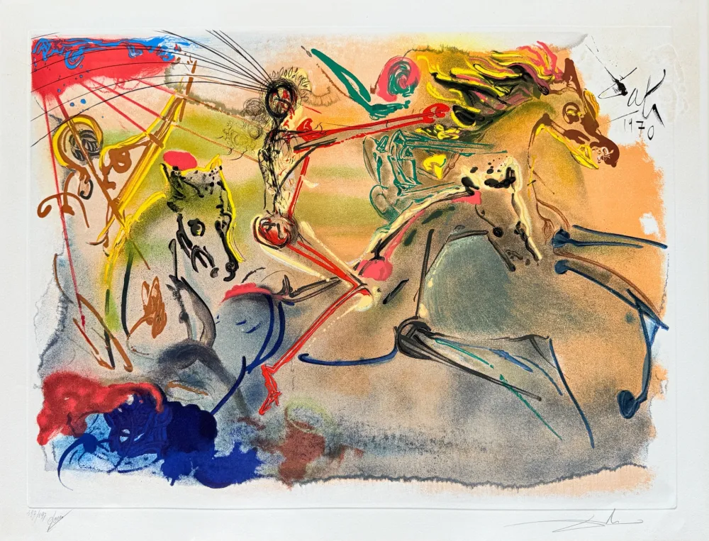 Eau-Forte Et Aquatinte Dali - Les Caveliers de l'Apocalypse