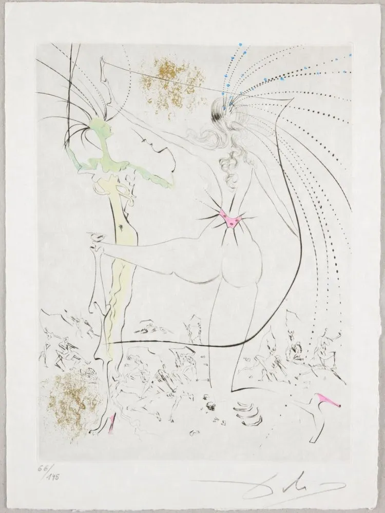 Eau-Forte Dali - Les Fesses piquantes, Piquant Buttocks