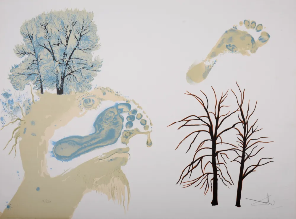 Lithographie Dali - Les Saisons - Winter 