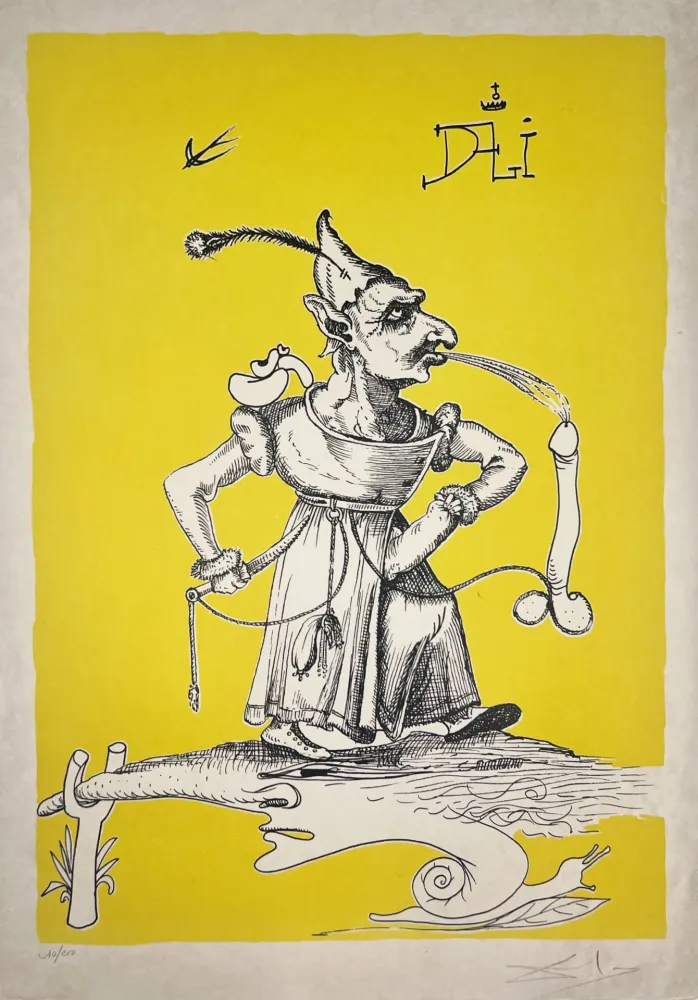 Lithographie Dali - Les Songes Drôlatiques de Pantagruel, Planche X