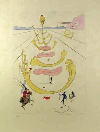 Eau-Forte Et Aquatinte Dali - Masque De La Mort