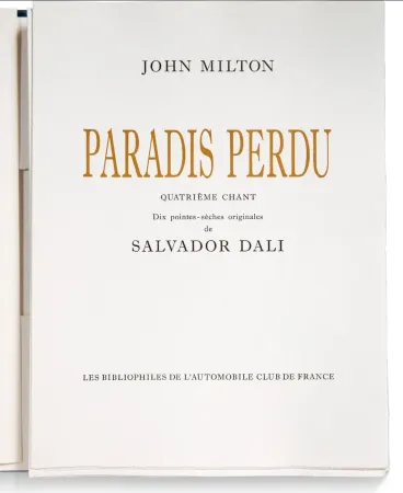 Livre Illustré Dali - Paradis Perdu/ Milton