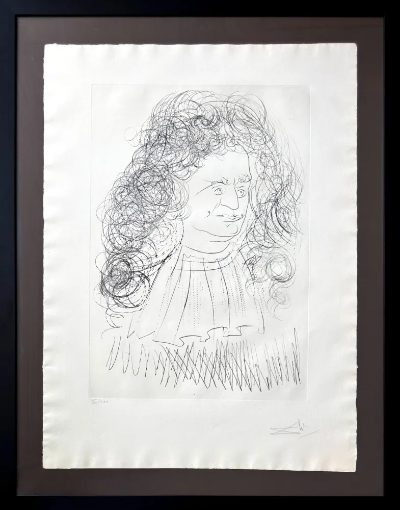 Eau-Forte Dali - Portrait of la Fontaine