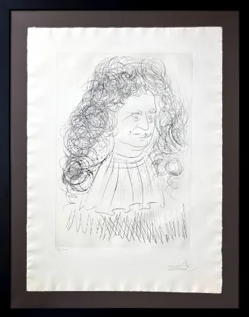 Eau-Forte Dali - Portrait of la Fontaine