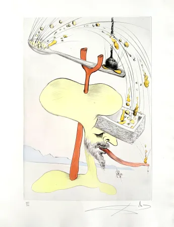 Eau-Forte Dali - Quevedos Visioner, Planche I