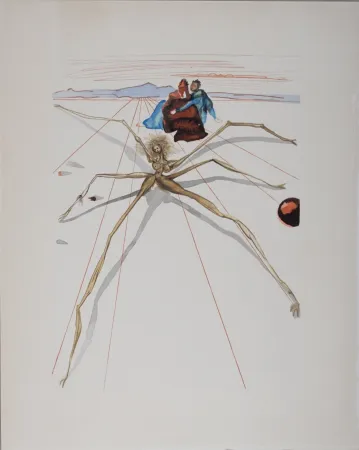 Lithographie Dali - Quittant la corniche de la colère