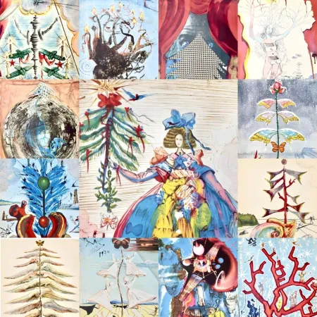 Aucune Technique Dali - Rare gift for this Christmas: a collection of 13 original vintage Christmas cards (1958 - 1970)