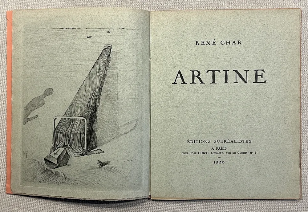 Livre Illustré Dali - René Char. ARTINE. Avec une gravure de Salvador DALI (1930)