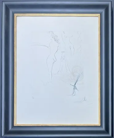 Pointe-Sèche Dali - Salvador Dalì (1904 - 1989) - Femmes surrèalistes - Drypoint etching on wove paper - 1974