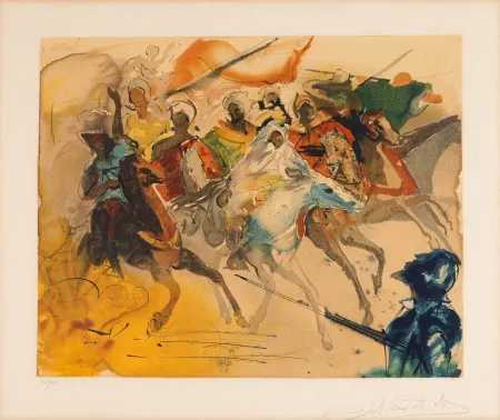 Lithographie Dali - Salvador Dalì (1904–1989) - La bataille de Tétouan - lithograph on paper - 1971