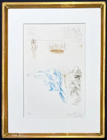 Gravure Dali - Salvador Dalí (1904–1989) – Le Testament de Tristan – Colour-printed drypoint etching – 1970