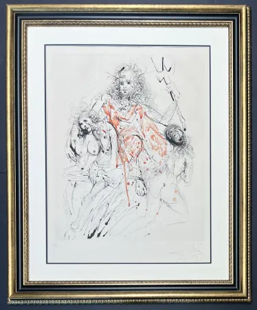 Pointe-Sèche Dali - Salvador Dalì (1904 - 1989) - Poisedon - Mixed media incorporating heliogravure and drypoint etching hand-colored on Arches paper - 1966