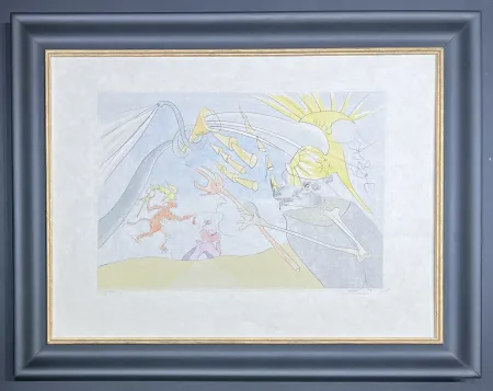 Pointe-Sèche Dali - Salvador Dalì (1904-1989) - The Elephant and Jupiter's Monkey - Drypoint etching with stencil - 1974