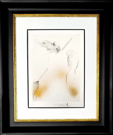 Gravure Dali - Sorcière au Balai