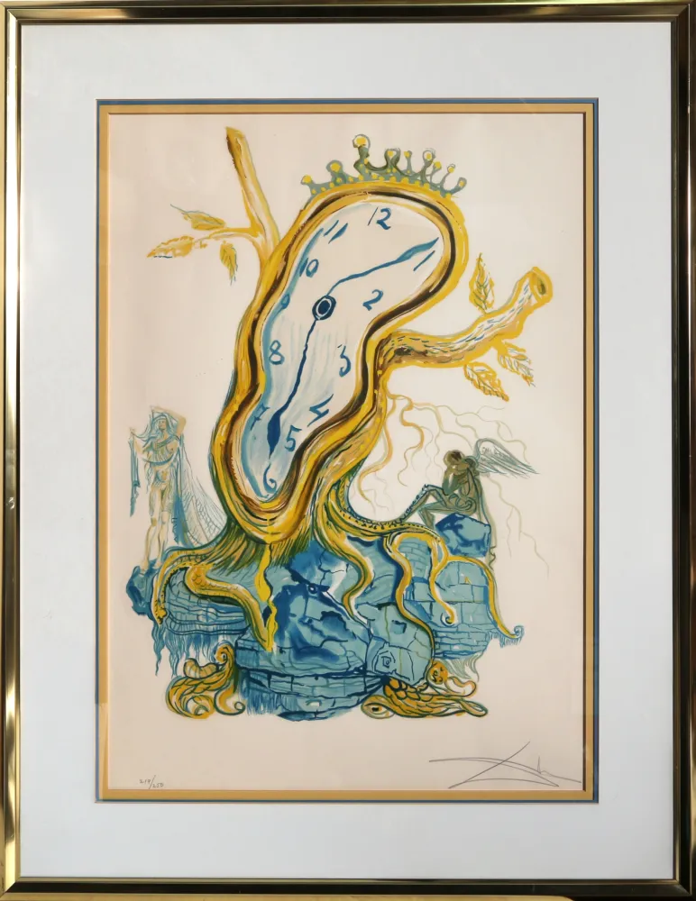Lithographie Dali - Stillness of Time (Tree Clock)
