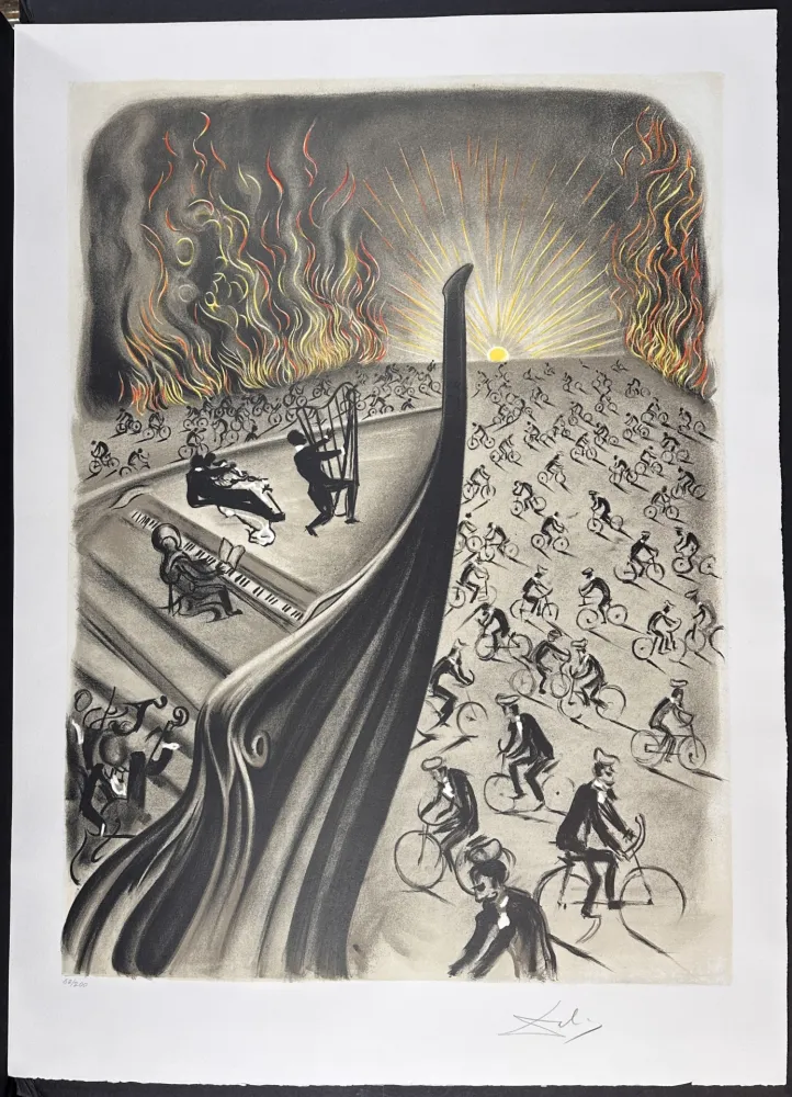 Lithographie Dali - Symphony Bicyclette